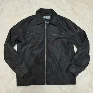 Michael Kors Mens Lightweight Polyester Bomber Jacket Black Size L